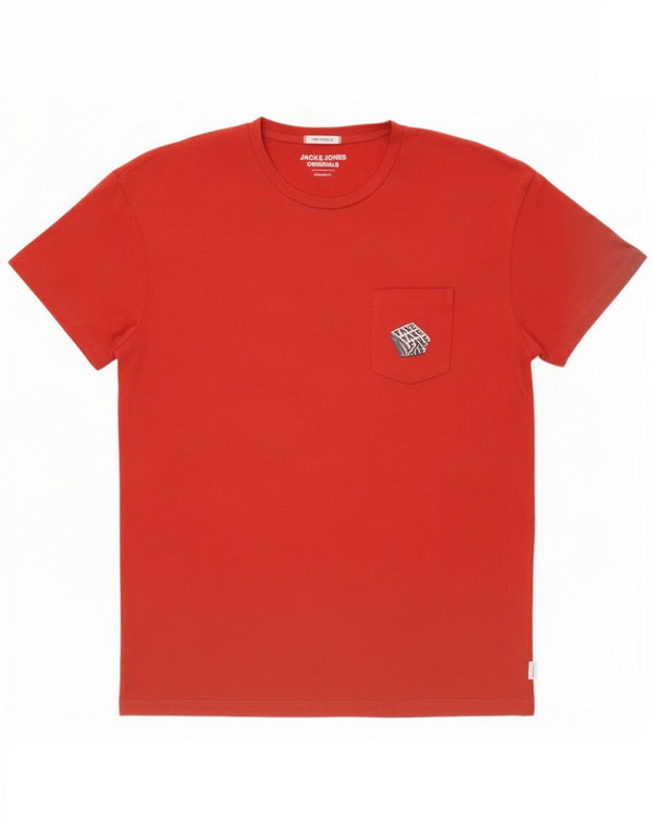 Camiseta masculina de ajuste relaxado Jack & Jones grande marrom