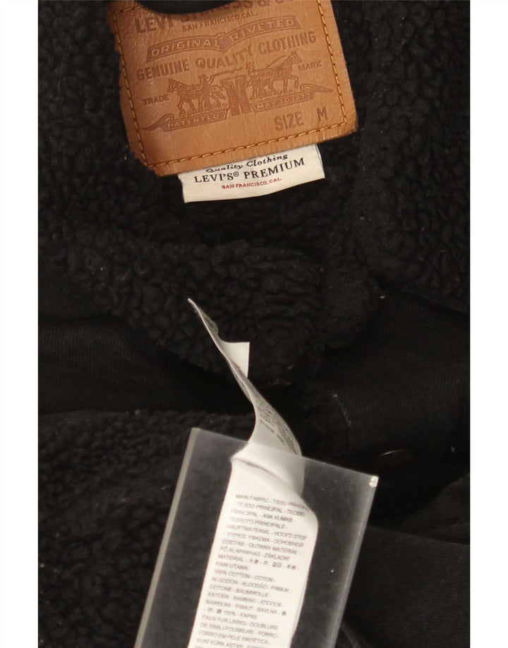 Jaqueta jeans masculina Levi's Sherpa UK 38 algodão preto médio