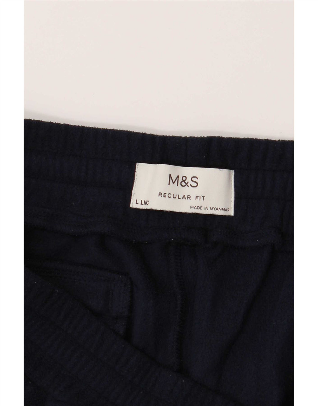 Calça esportiva masculina de lã Marks & Spencer grande poliéster azul marinho