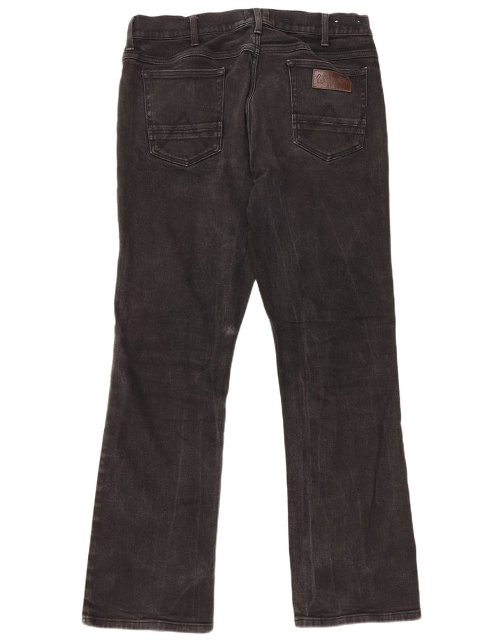 Wrangler Mens Bootcut Jeans W36 L32 Algodão Preto