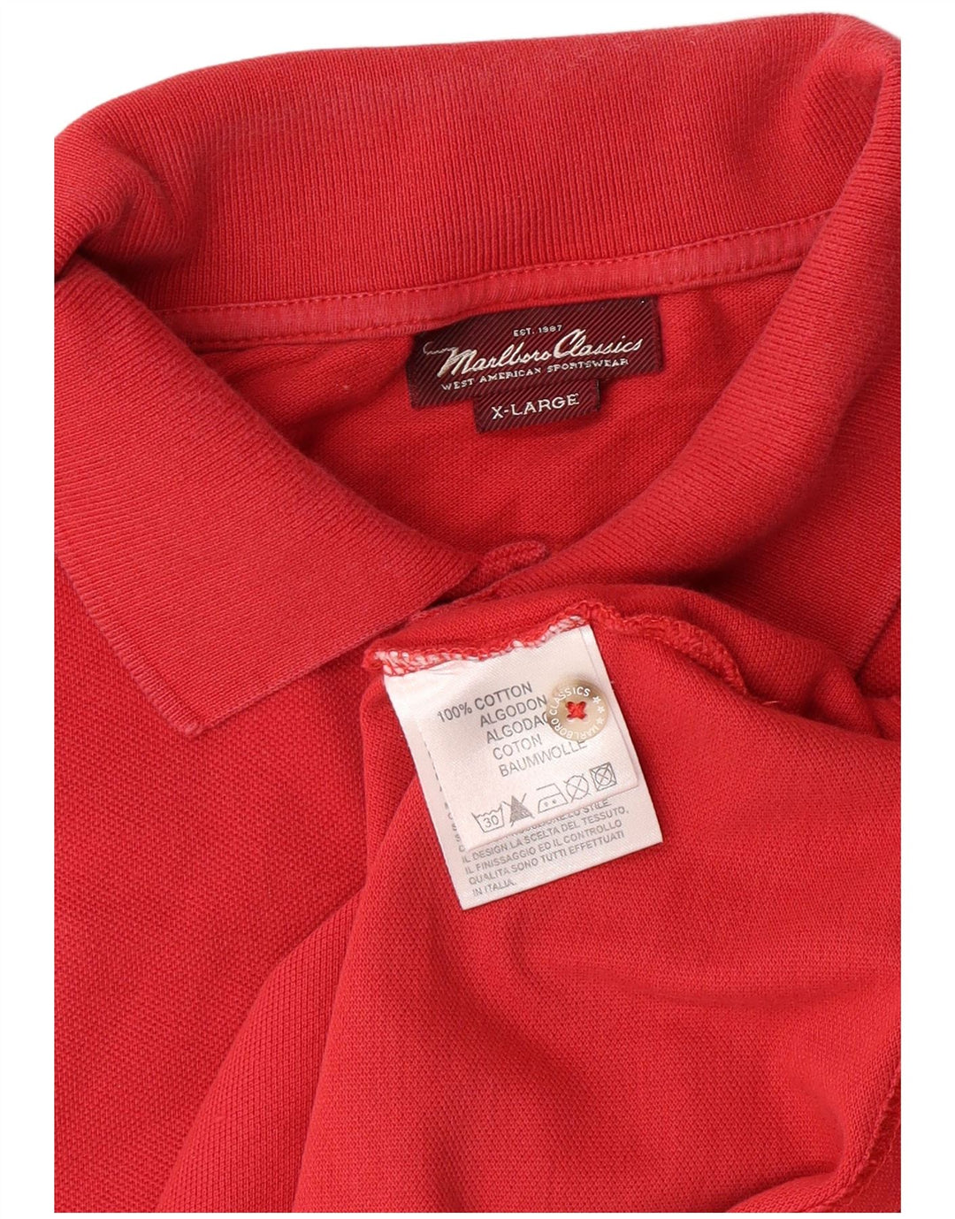 Camisa polo masculina MARLBORO CLASSICS XL algodão vermelho