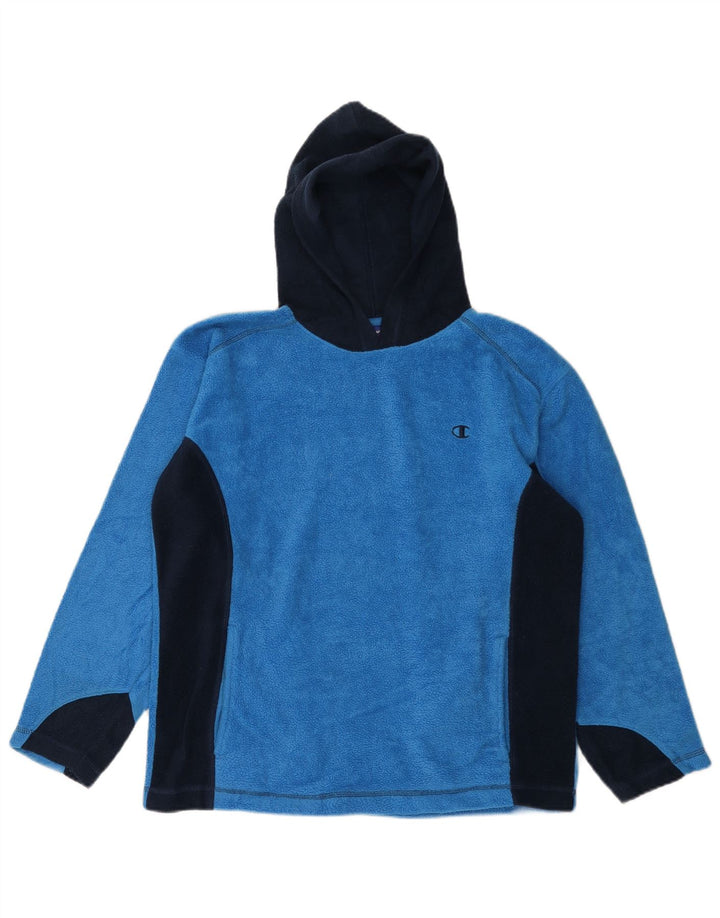 CHAMPION Suéter de lã com capuz para meninos 15-16 anos XL azul colorblock