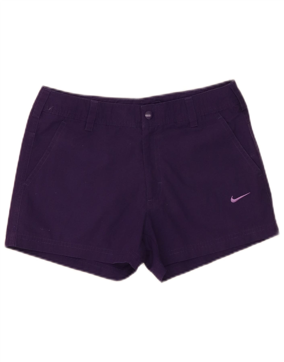 Nike Girls Chino Shorts 10-11 anos Médio W26 Roxo Poliéster