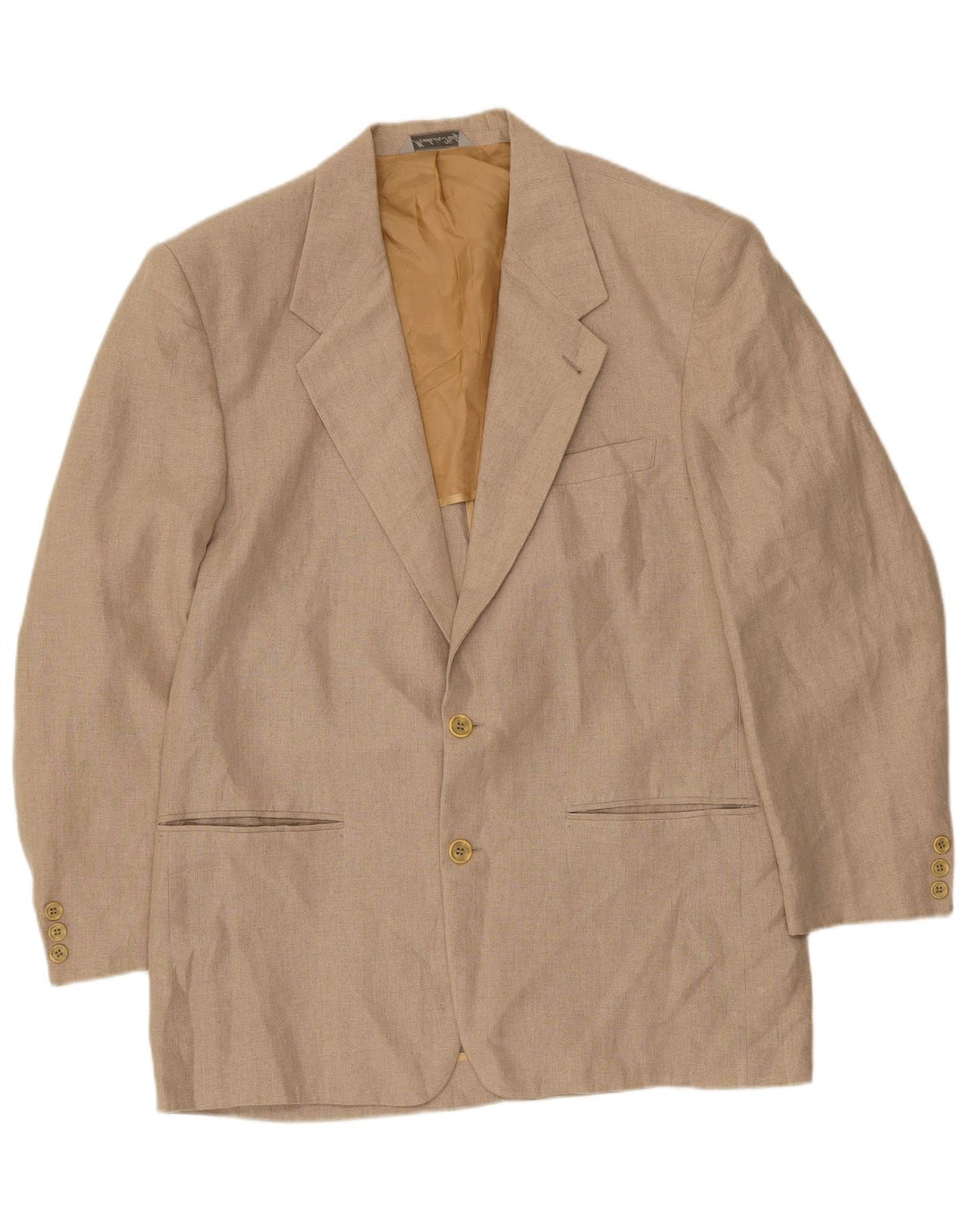 Jaqueta blazer masculina Wampum com 2 botões IT 50 grande linho bege