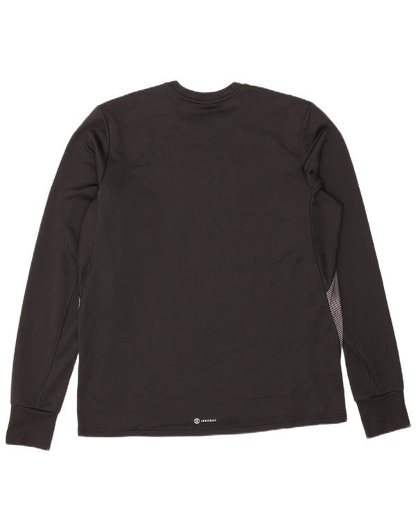 Adidas Mens Aeroready Top Manga Longa Grande Poliéster Colourblock Preto