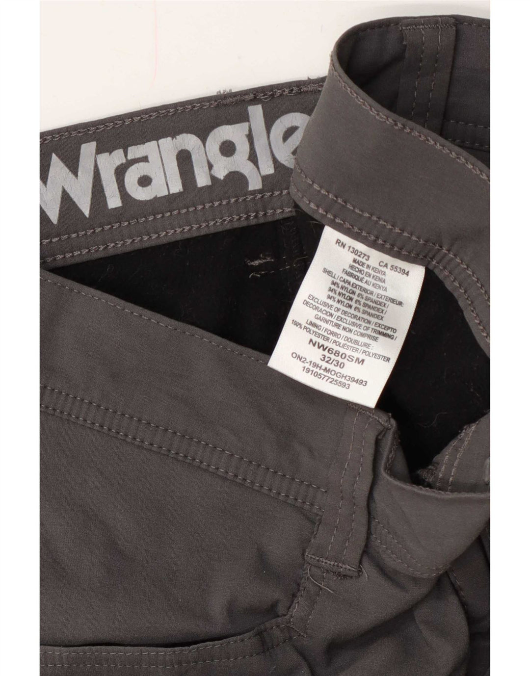Calça Wrangler Mens Straight Cargo W32 L30 Cinza Nylon
