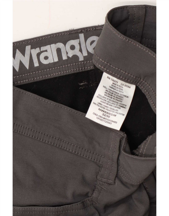 Calça Wrangler Mens Straight Cargo W32 L30 Cinza Nylon