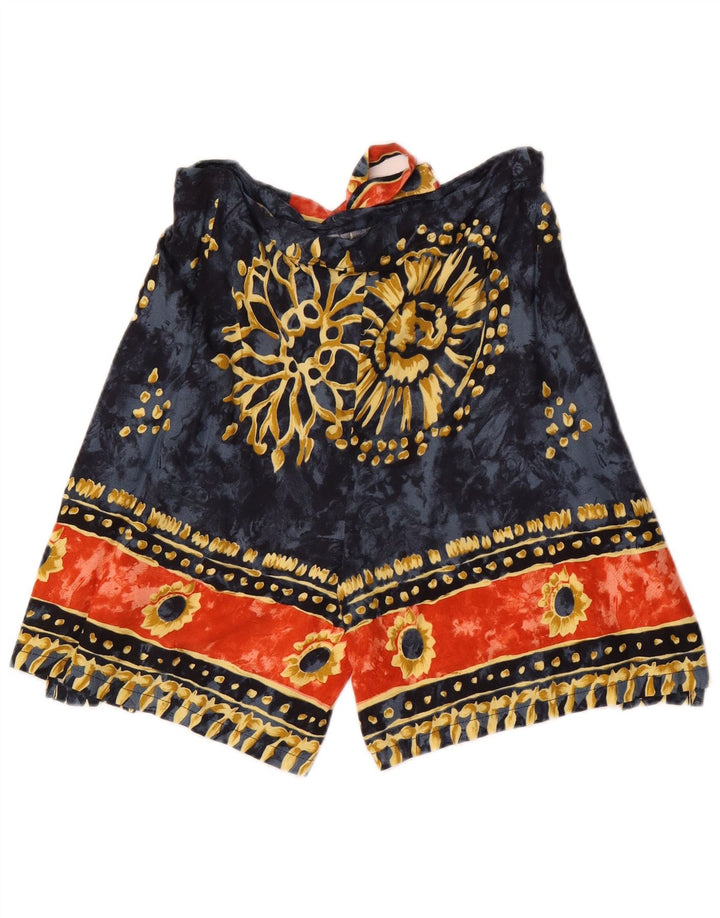 Shorts harém feminino vintage W28 médio azul floral