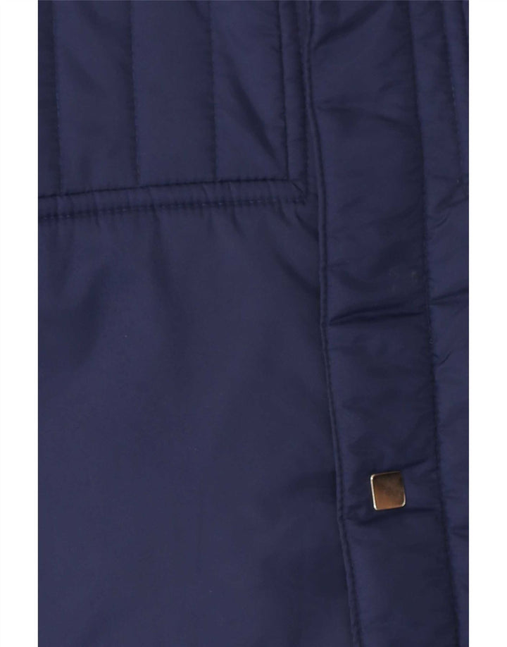 Jaqueta corta-vento masculina vintage 42 XL azul marinho nylon