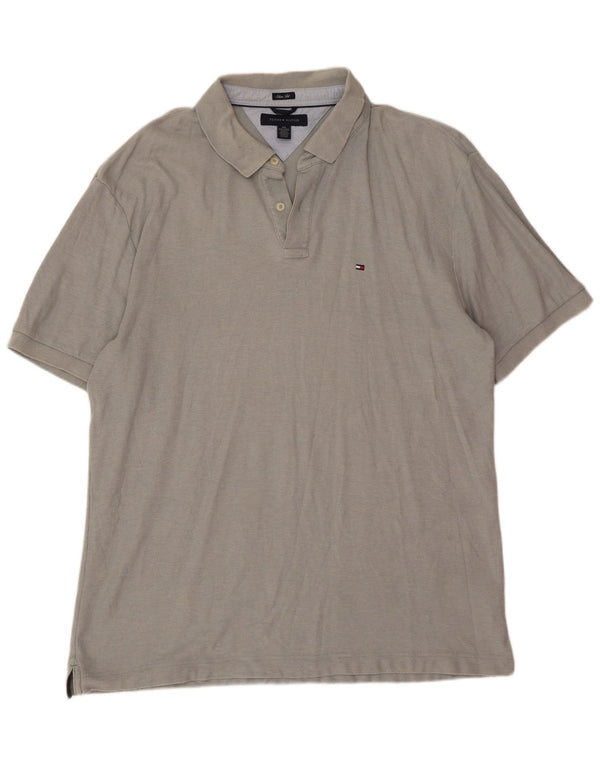 Camisa polo masculina Tommy Hilfiger Slim Fit 2XL algodão cinza