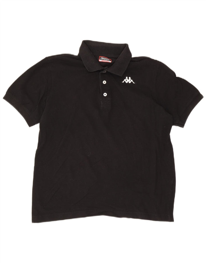 Camisa polo masculina Kappa média preta