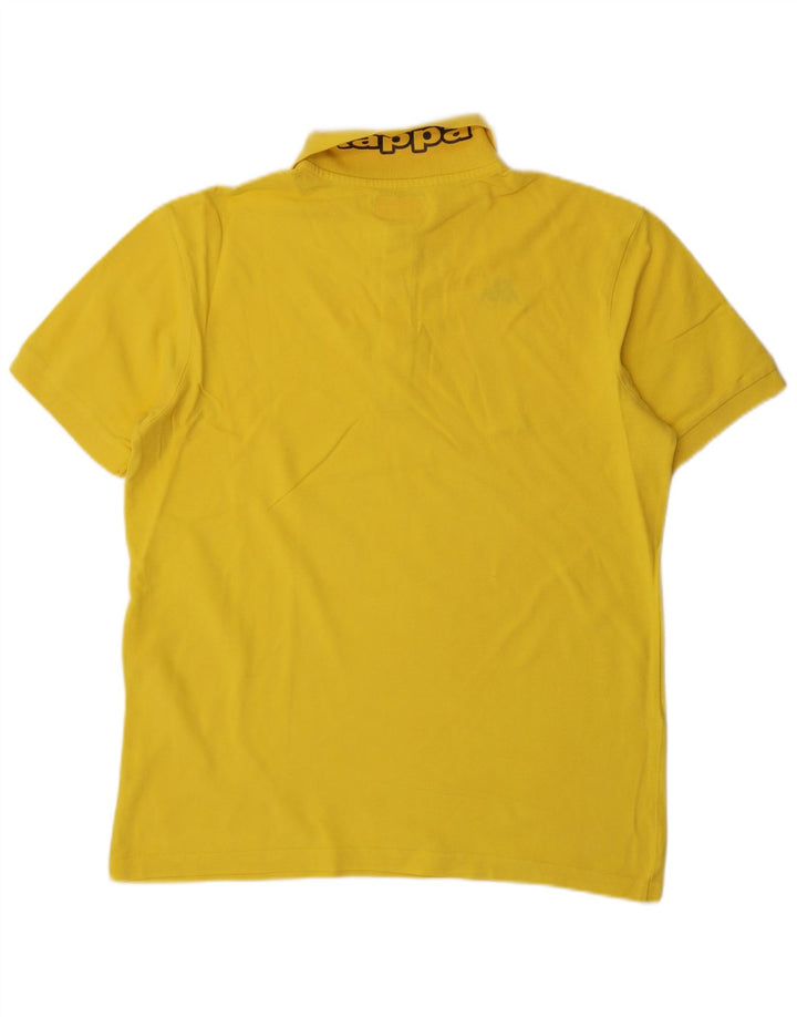 Camisa pólo gráfica masculina Kappa grande amarelo