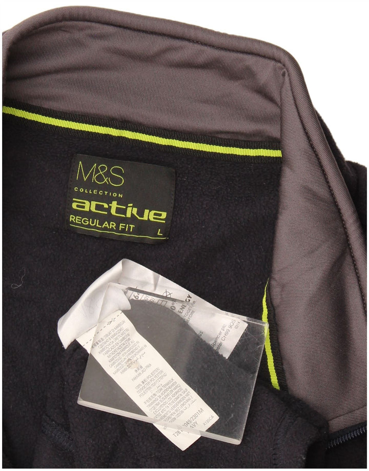 Jaqueta masculina de lã Marks & Spencer Regular Fit Reino Unido 40 grande azul marinho