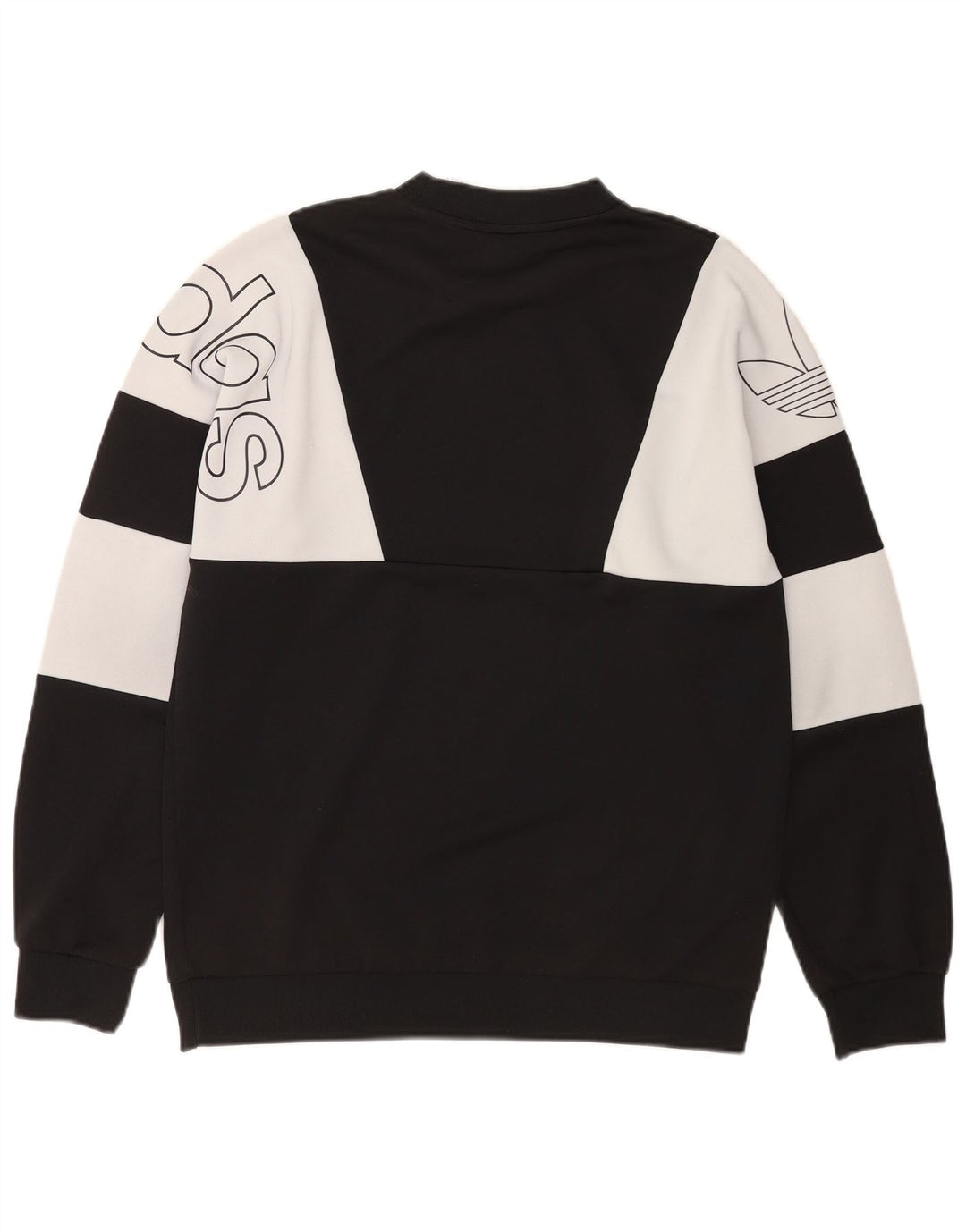 Adidas masculino gráfico moletom jumper médio preto colorblock poliéster