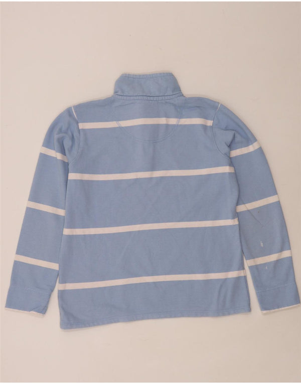 Suéter feminino Crew Clothing com gola e zíper UK 12 listrado azul médio