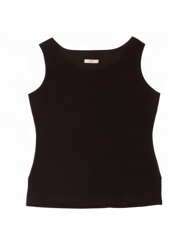 Blusa feminina sem mangas Marks & Spencer Reino Unido 18 XL viscose preta
