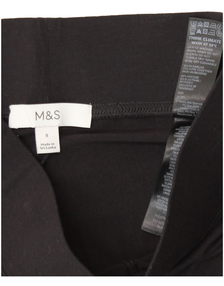 Leggings femininas Marks & Spencer Reino Unido 8 pequenas viscose preta
