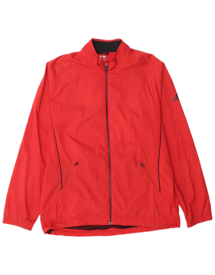 Adidas Mens Clima Proof Rain Jacket UK 42 XL Vermelho Colourblock Poliéster