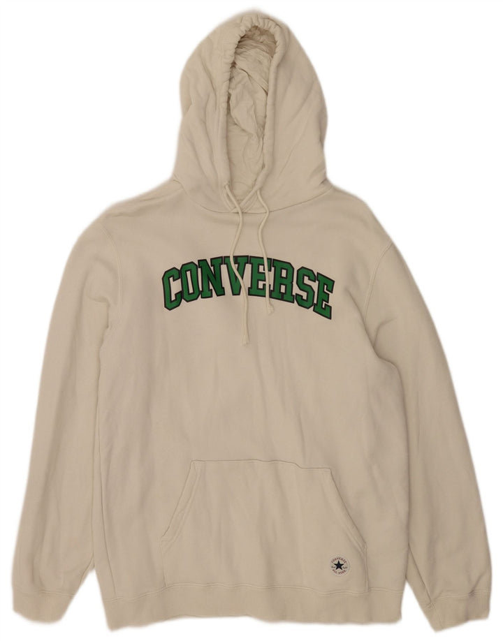 Converse masculino gráfico moletom com capuz médio algodão branco
