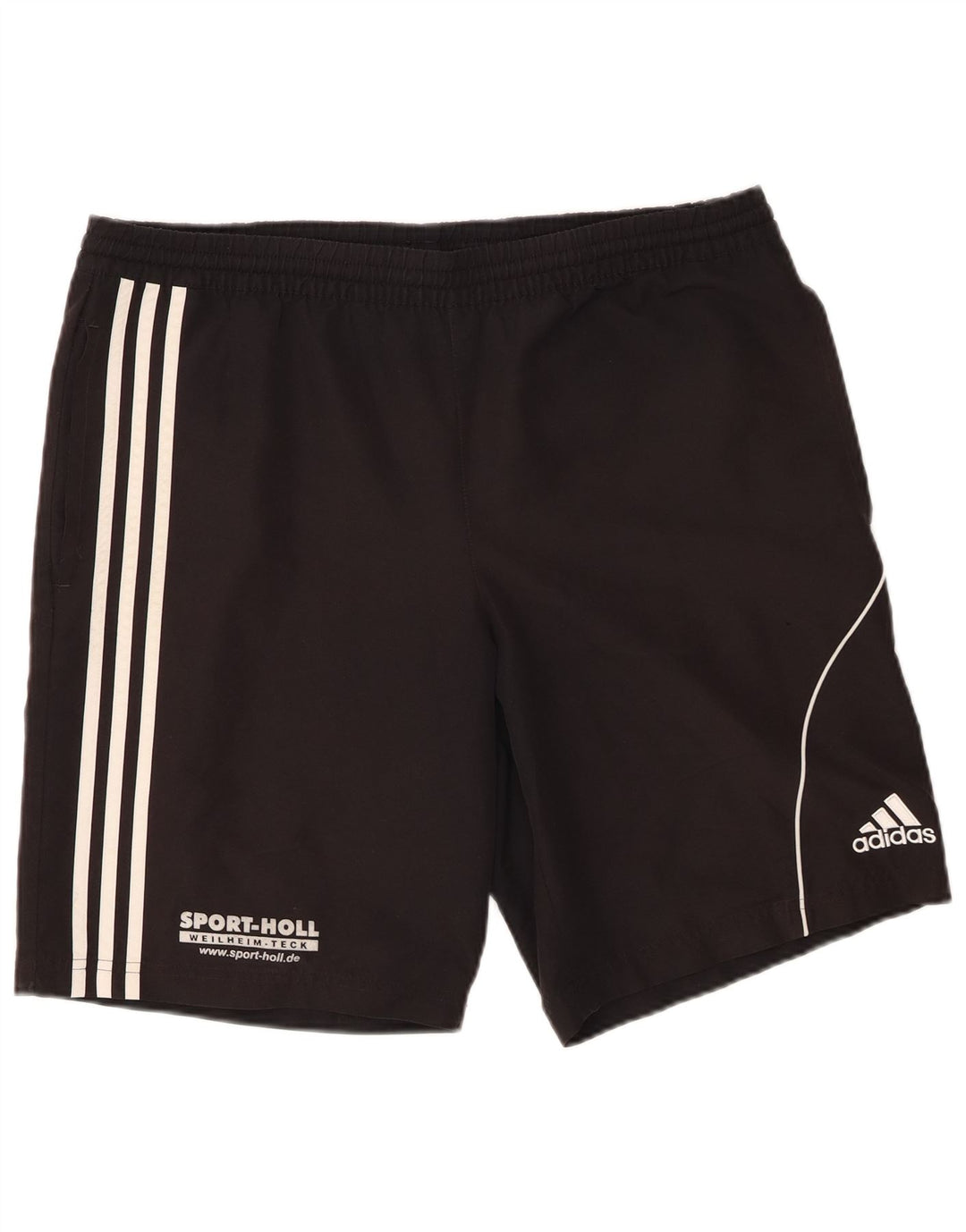 Shorts esportivos masculinos Adidas grande poliéster preto