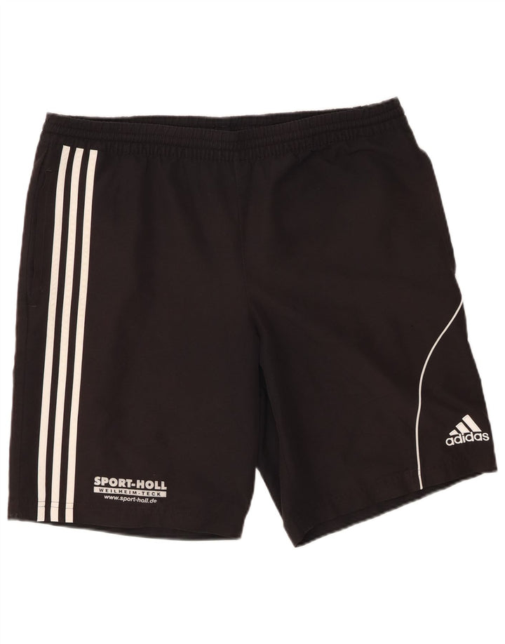 Shorts esportivos masculinos Adidas grande poliéster preto