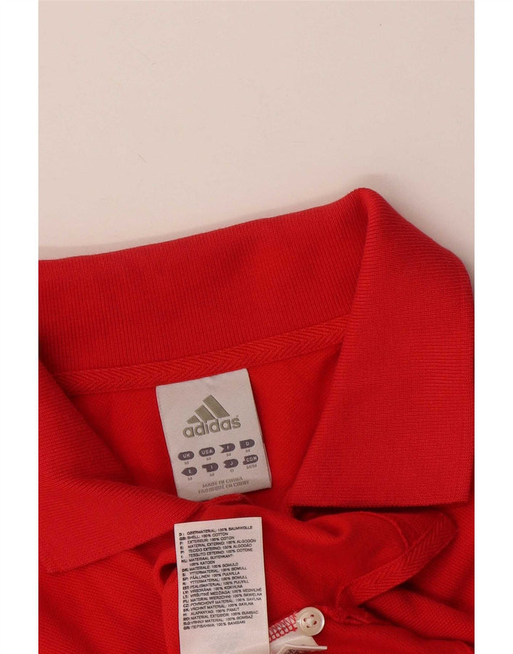 Camisa polo masculina adidas algodão vermelho médio