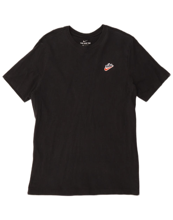 Nike Mens Camiseta Top Médio Algodão Preto