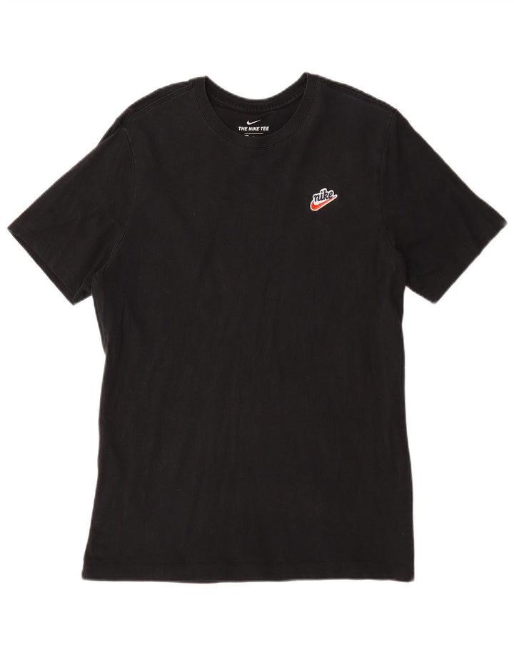 Nike Mens Camiseta Top Médio Algodão Preto