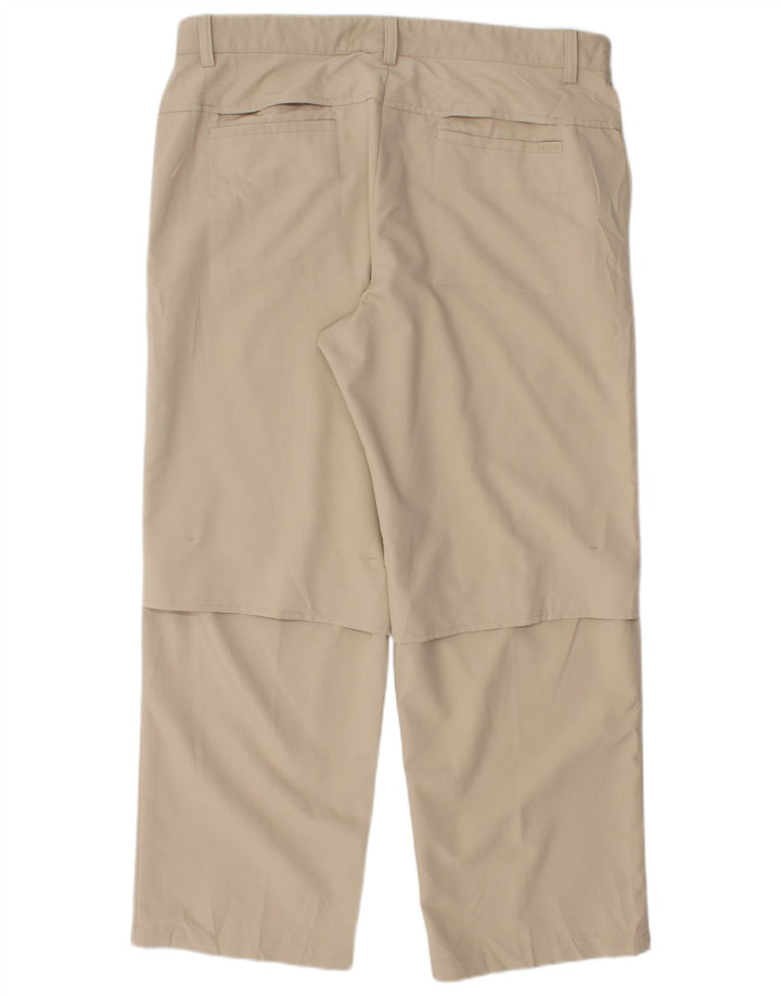Calça Chino Izod Masculina Reta W36 L28 Poliéster Bege