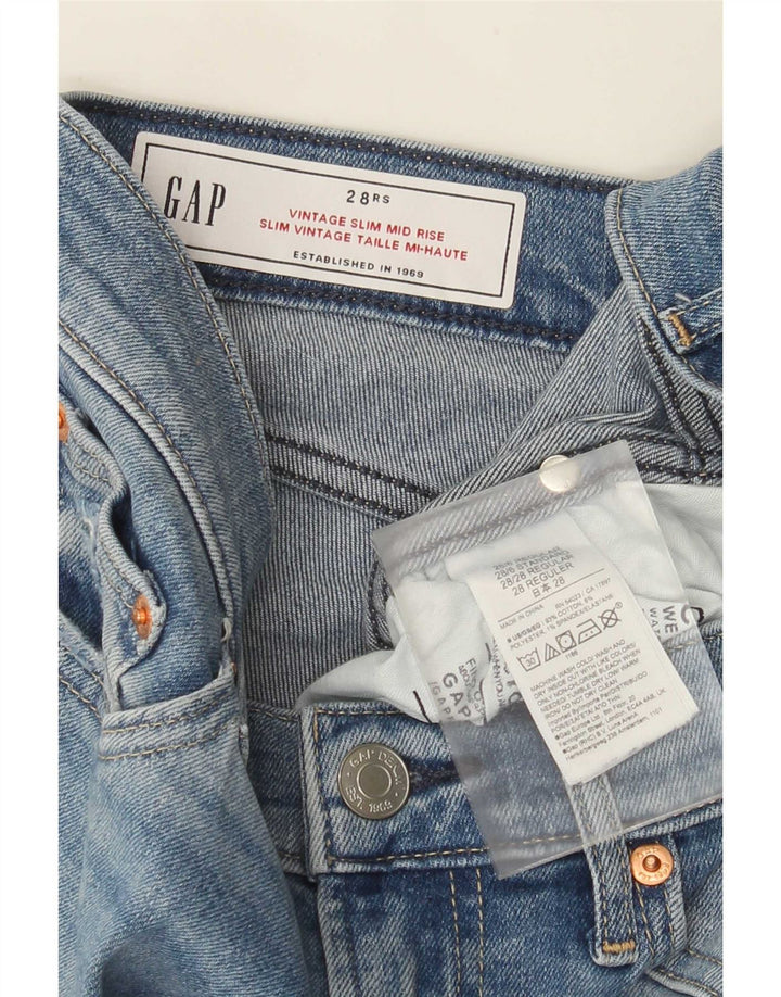 Jeans feminino Gap cintura média slim W28 L27 algodão azul