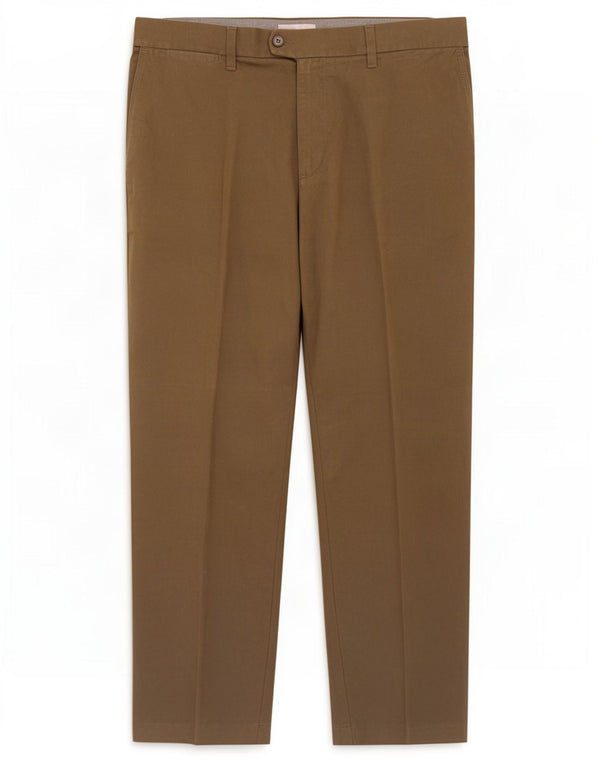 Calça masculina Marks & Spencer reta regular terno W38 L29 algodão cáqui