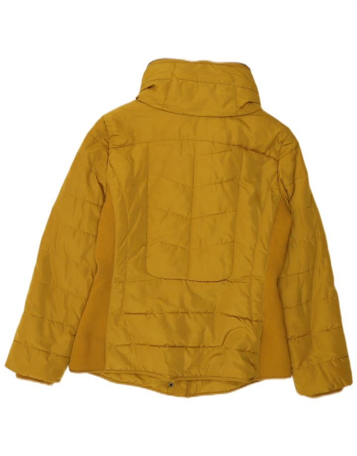 Jaqueta acolchoada feminina LAURA ASHLEY UK 12 poliéster amarelo médio