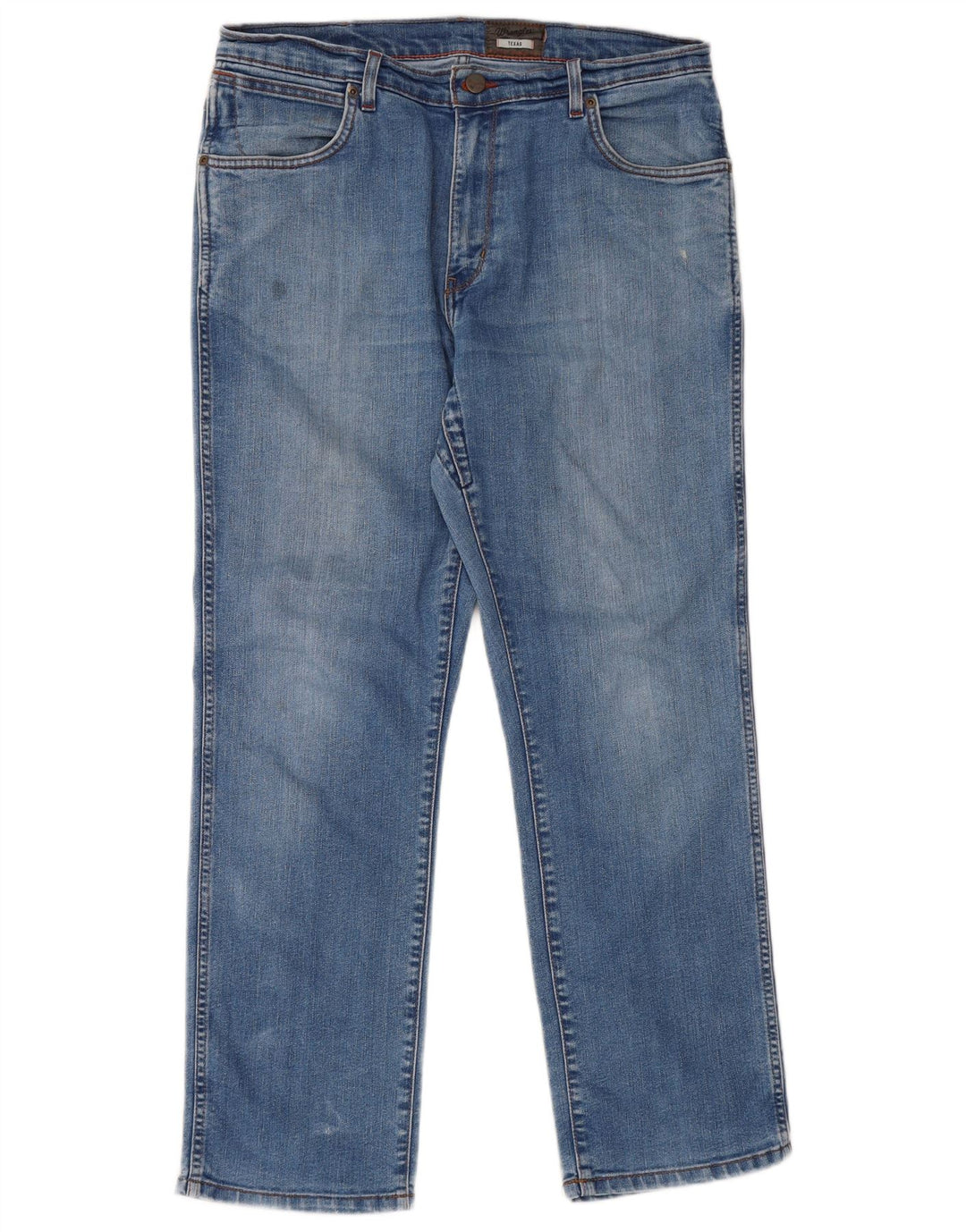 Wrangler Masculino Texas Stretch Straight Jeans W36 L30 Azul Algodão