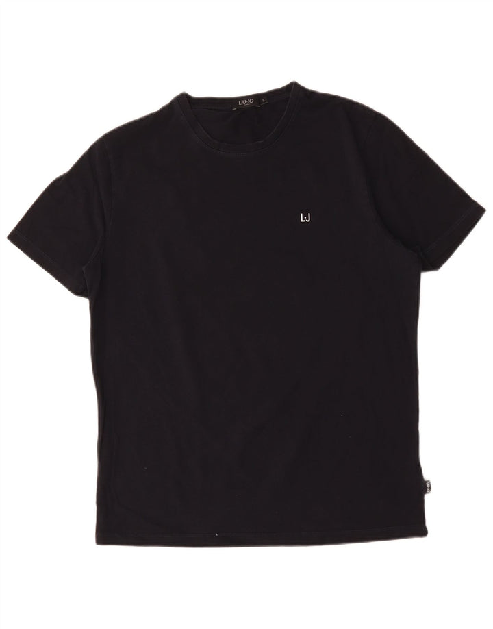 Camiseta masculina Liu Jo grande algodão azul marinho