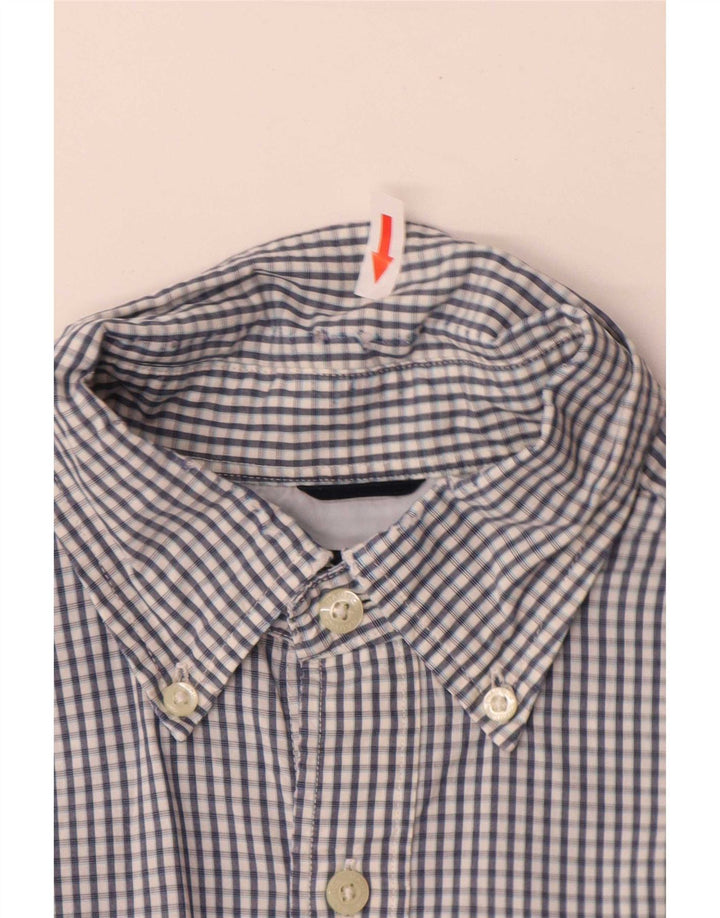 Camisa masculina Nautica de algodão guingão azul médio