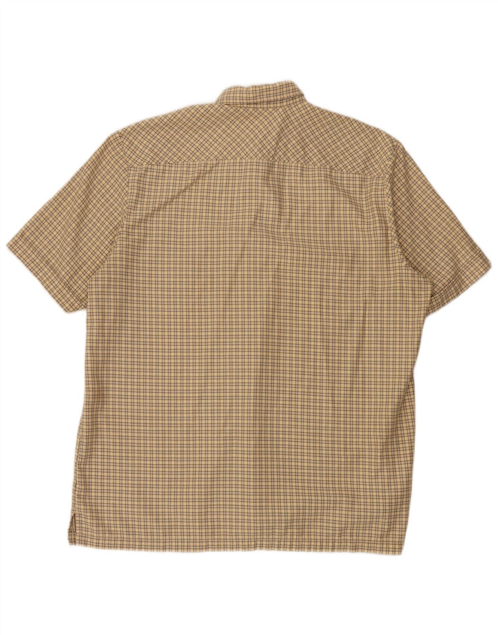Camisa masculina de manga curta Levi's grande algodão xadrez bege