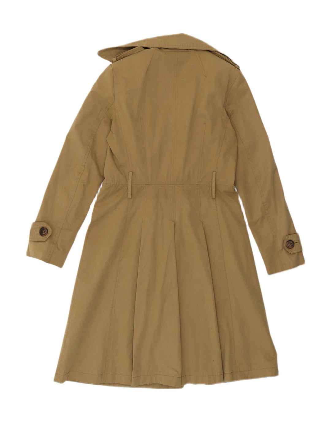 Zara Womens Trench Coat UK 14 Algodão Bege Médio
