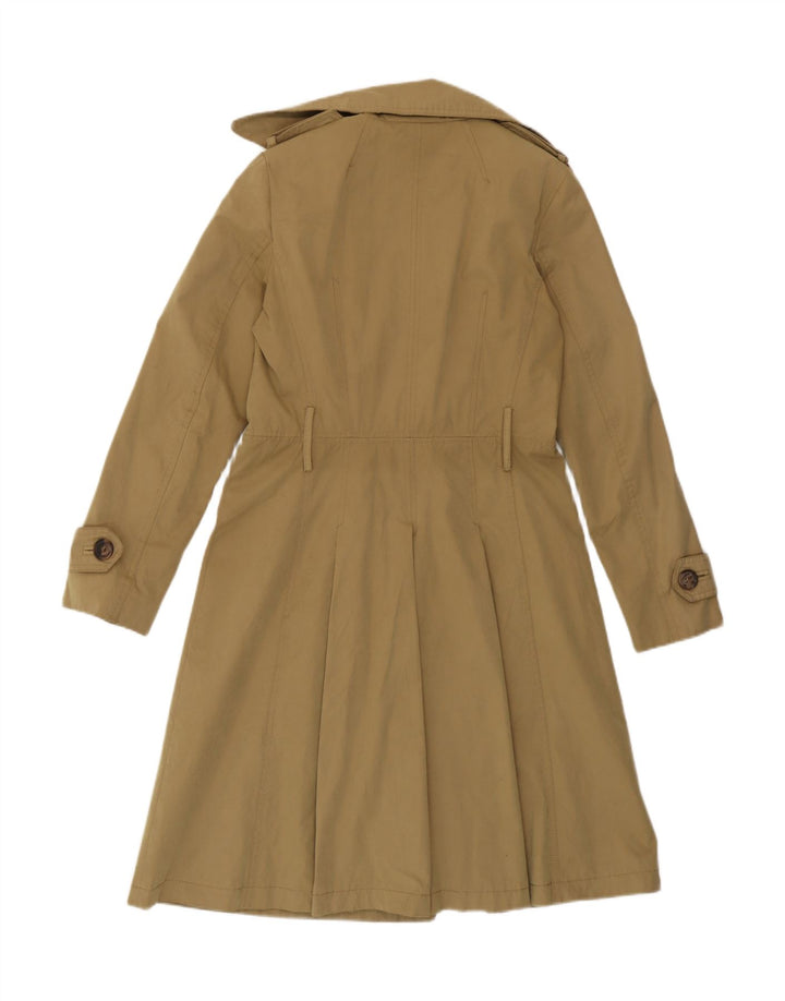 Zara Womens Trench Coat UK 14 Algodão Bege Médio