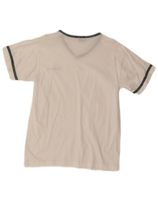 Camiseta masculina Roccobarocco Top médio algodão branco