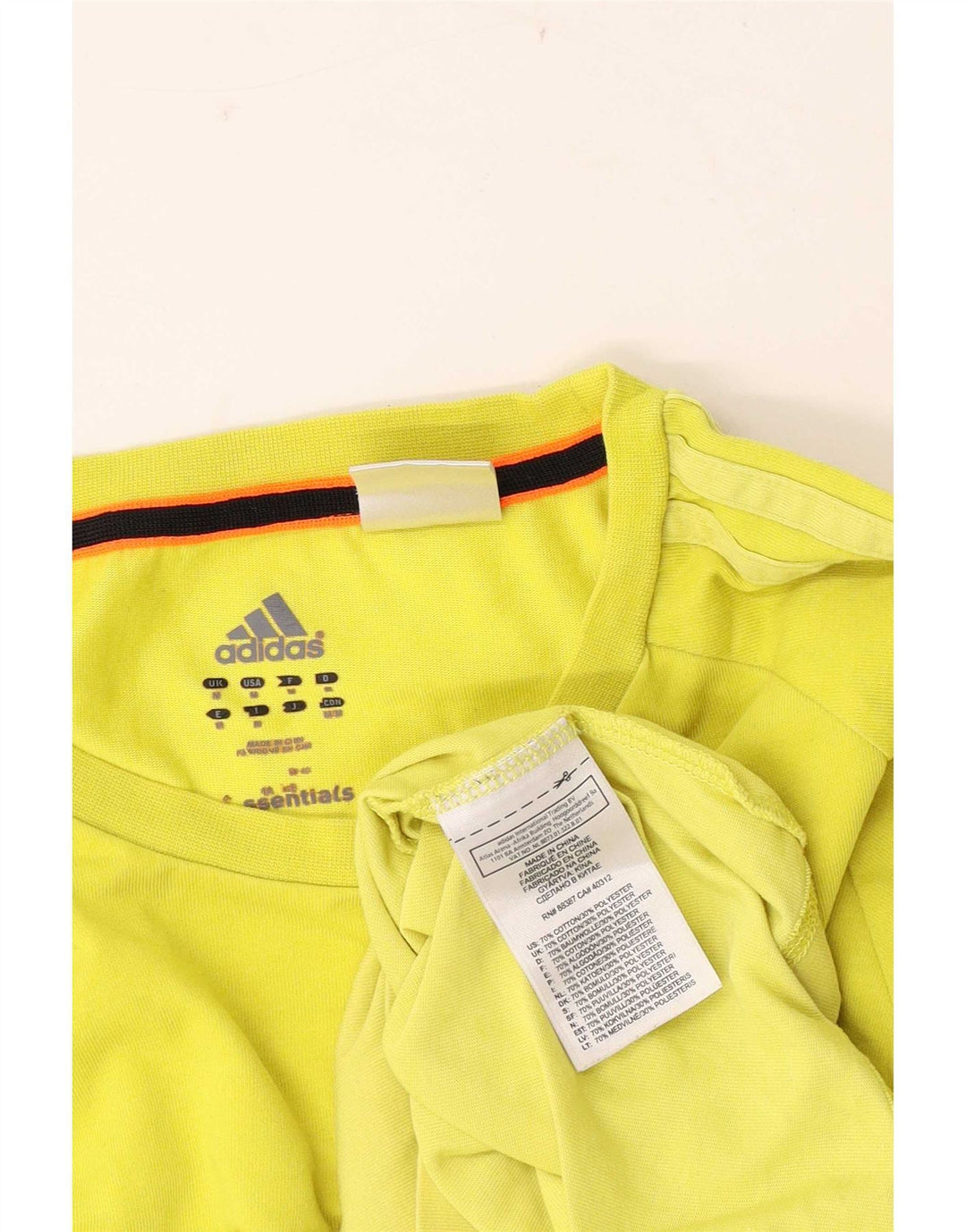 Adidas Mens Climalite Camiseta Top Médio Algodão Amarelo