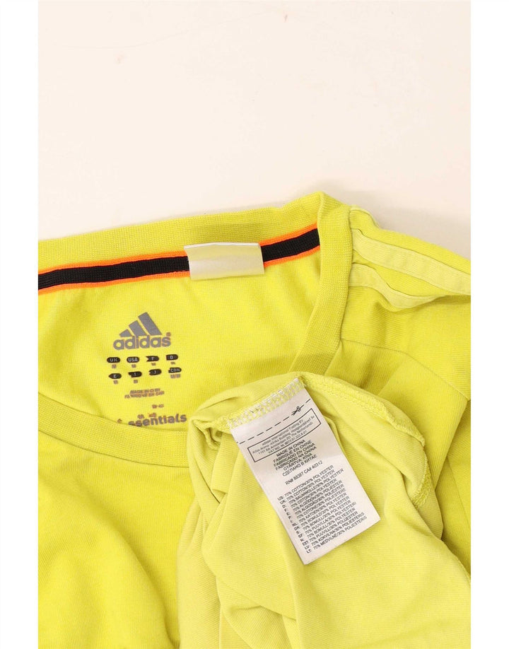 Adidas Mens Climalite Camiseta Top Médio Algodão Amarelo