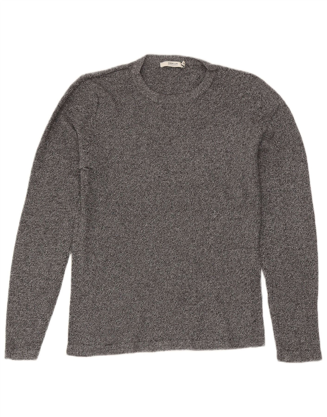 Suéter masculino Jack & Jones com gola redonda e algodão manchado cinza médio