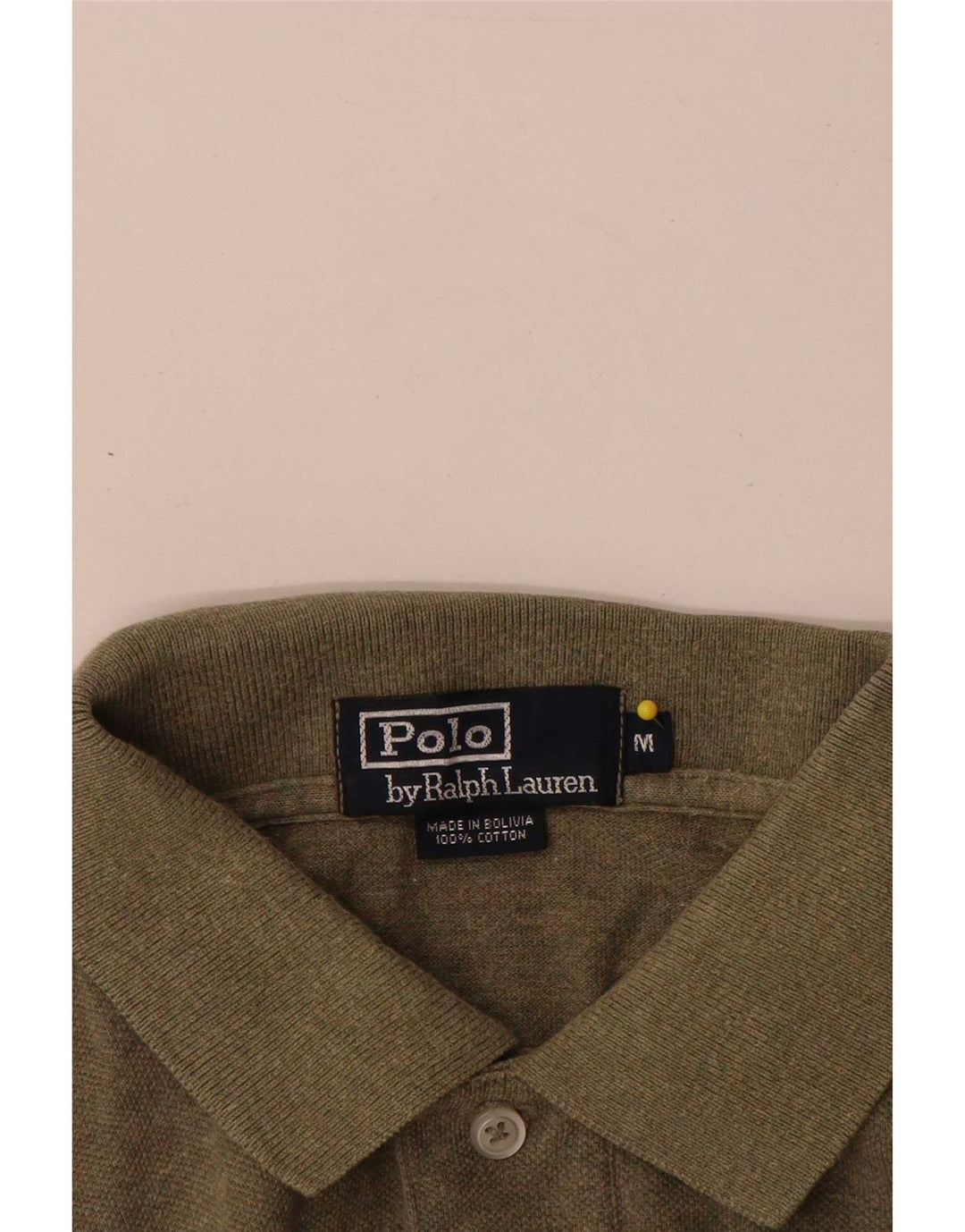 Camisa polo masculina Polo Ralph Lauren de algodão cáqui médio