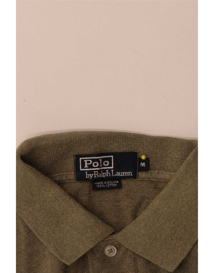 Camisa polo masculina Polo Ralph Lauren de algodão cáqui médio