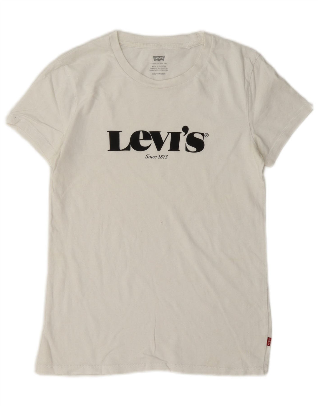 Camiseta feminina Levi's Oversized Graphic Top UK 2 2XS Branco