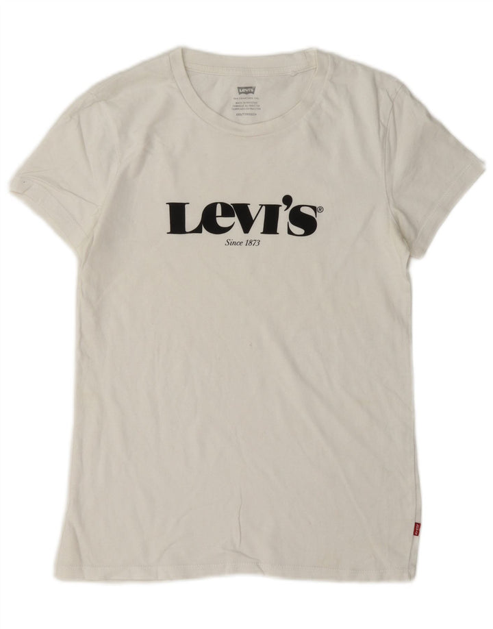 Camiseta feminina Levi's Oversized Graphic Top UK 2 2XS Branco
