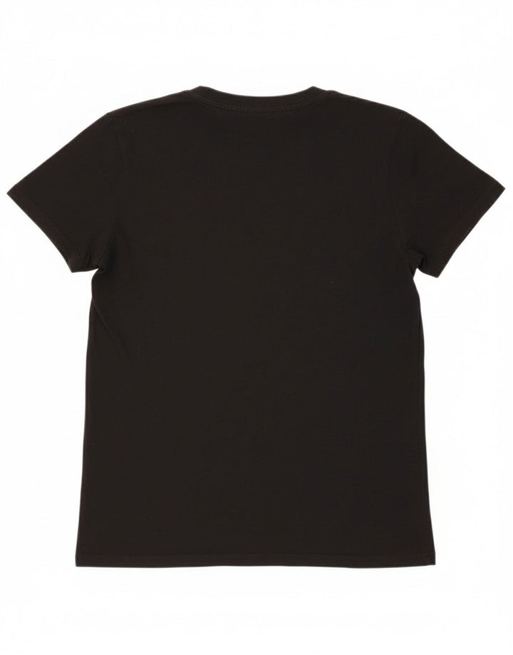 Blusa feminina Zara Top UK 10 pequeno algodão preto