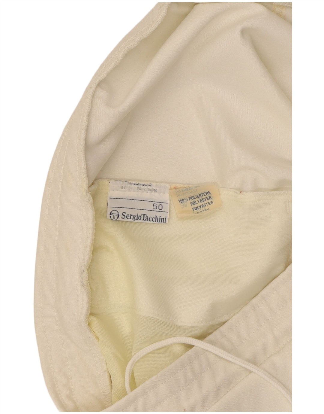 Shorts esportivos femininos Sergio Tacchini IT 50 XL poliéster branco