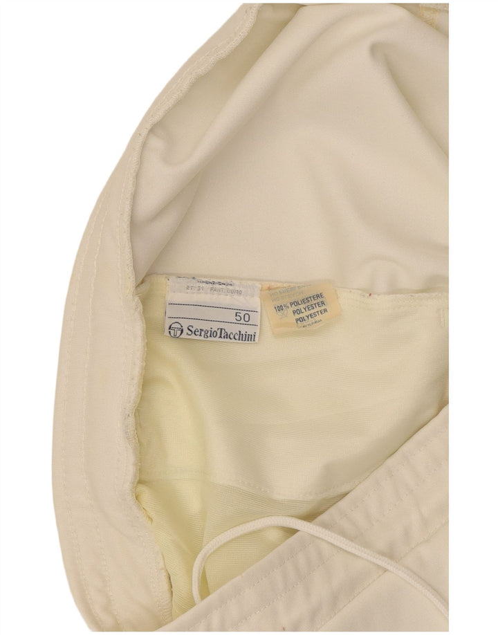 Shorts esportivos femininos Sergio Tacchini IT 50 XL poliéster branco