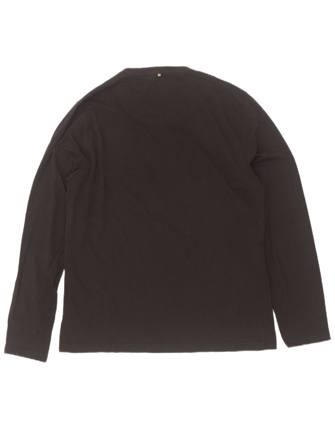 Top gráfico masculino Pretty Green manga comprida grande algodão preto